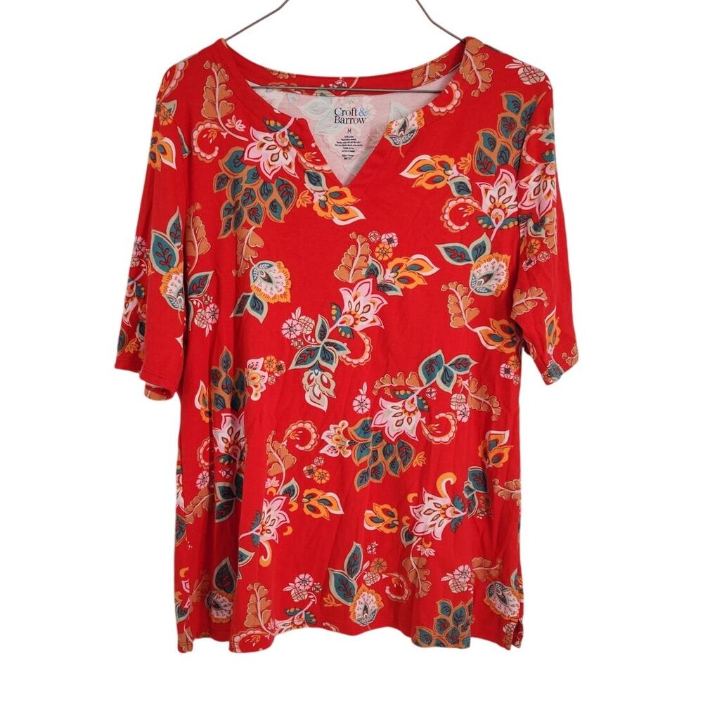 Croft & Barrow Floral Print Cotton Top - Women's Medium